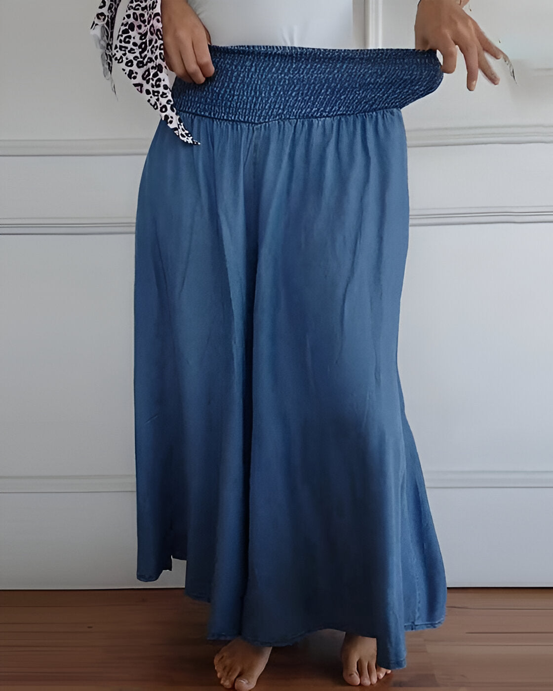 Pantalón Lounge Mujer Pierna Ancha Cintura Alta