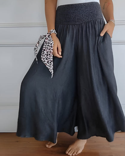 Pantalón Lounge Mujer Pierna Ancha Cintura Alta