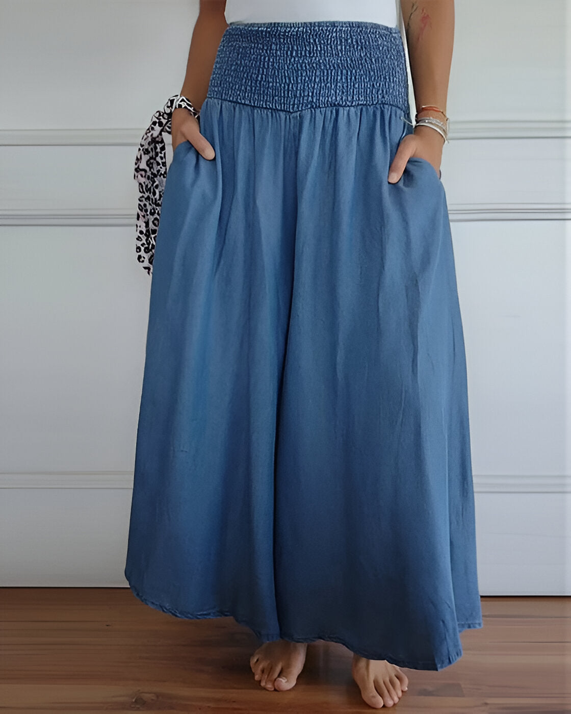 Pantalón Lounge Mujer Pierna Ancha Cintura Alta - Mavetta