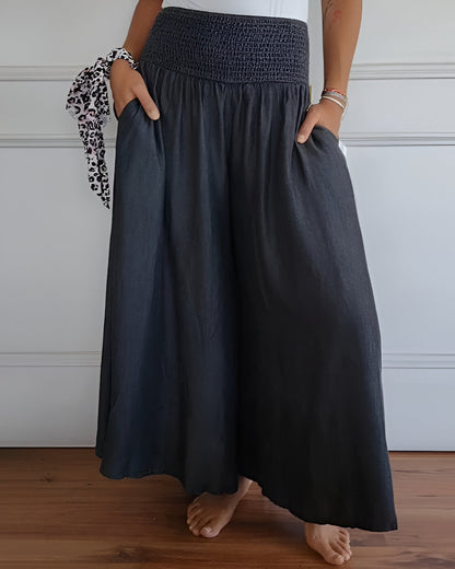 Pantalón Lounge Mujer Pierna Ancha Cintura Alta
