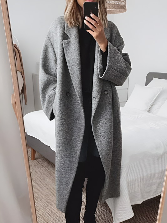 Abrigo Mujer Mezcla de Lana Oversize Acogedor - Mavetta