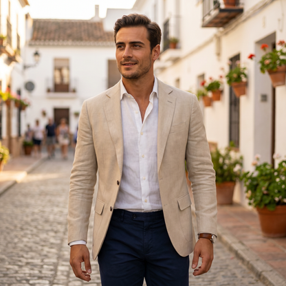 Blazer Hombre Ligero Primavera Corte Elegante