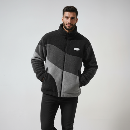 Chaqueta Hombre de Tejido Polar Cálido Estilo Vintage