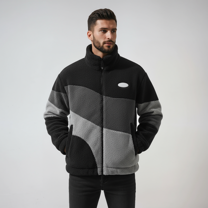 Chaqueta Hombre de Tejido Polar Cálido Estilo Vintage