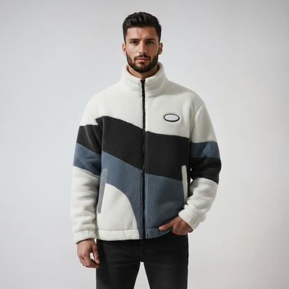 Chaqueta Hombre de Tejido Polar Cálido Estilo Vintage