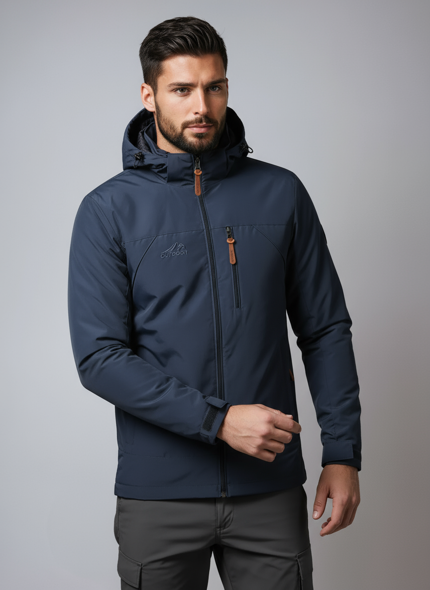Chaqueta impermeable hombre cortavientos ligera