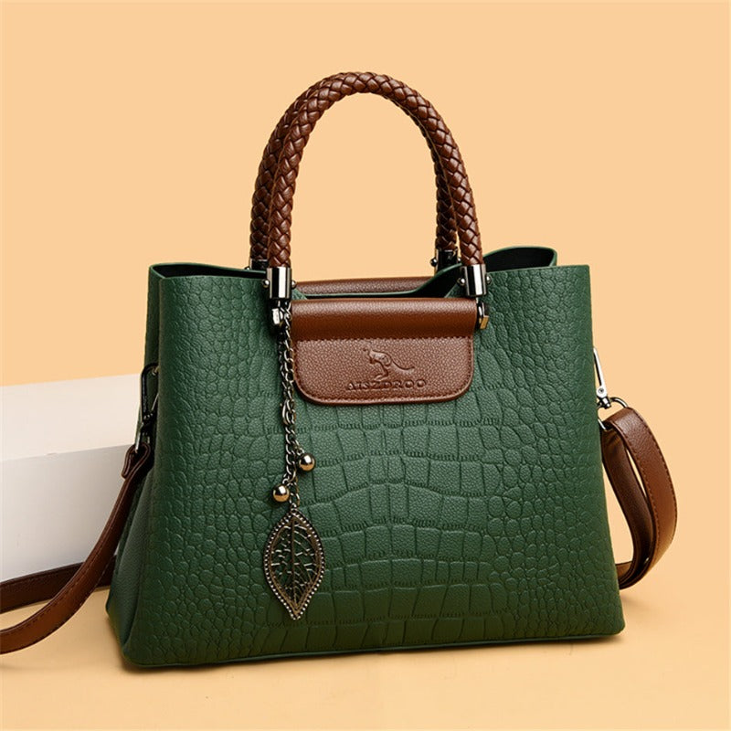 Bolso mujer de cuero con correa ajustable estilo clásico