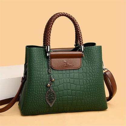 Bolso mujer de cuero con correa ajustable estilo clásico