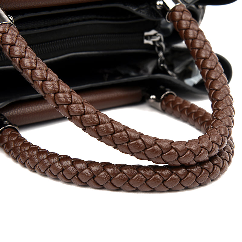 Bolso mujer de cuero con correa ajustable estilo clásico