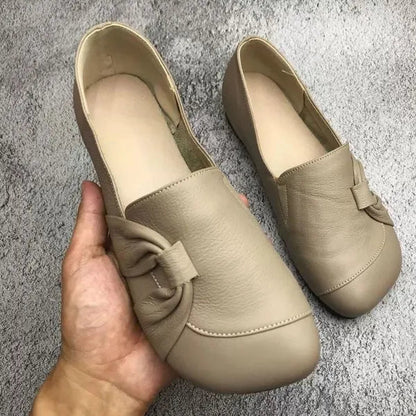 Mocasines mujer de cuero suave suela flexible antideslizante