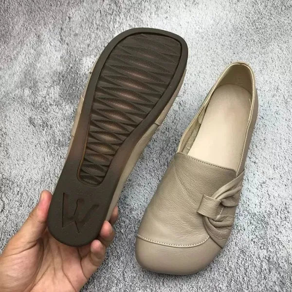 Mocasines mujer de cuero suave suela flexible antideslizante