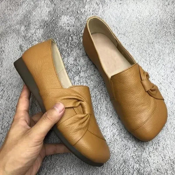 Mocasines mujer de cuero suave suela flexible antideslizante