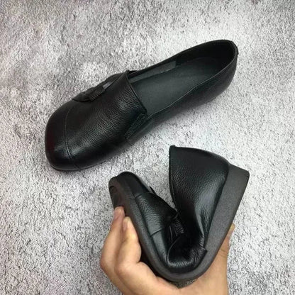 Mocasines mujer de cuero suave suela flexible antideslizante