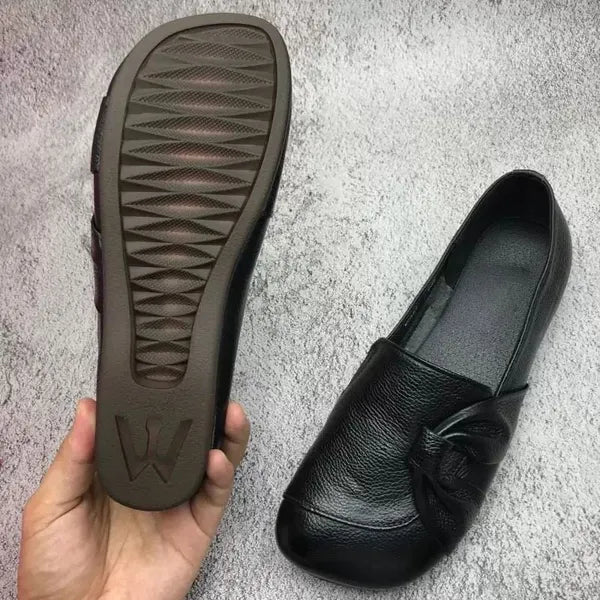 Mocasines mujer de cuero suave suela flexible antideslizante
