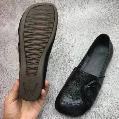 Mocasines mujer de cuero suave suela flexible antideslizante
