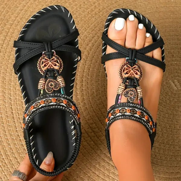 Sandalias Mujer con Detalles Decorativos y Ajuste Elástico - Mavetta