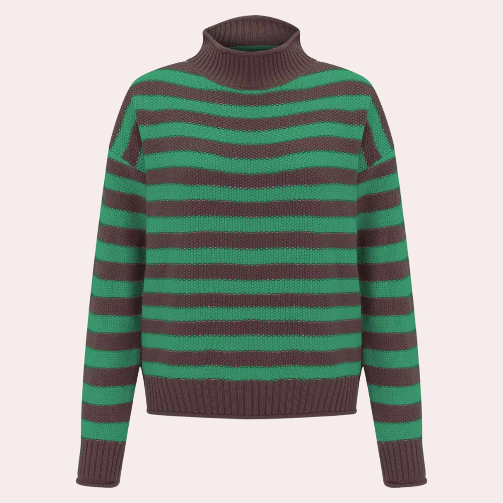 Jersey oversize mujer de tejido suave cuello alto