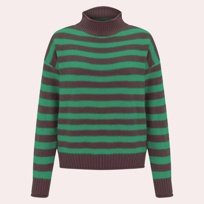 Jersey oversize mujer de tejido suave cuello alto