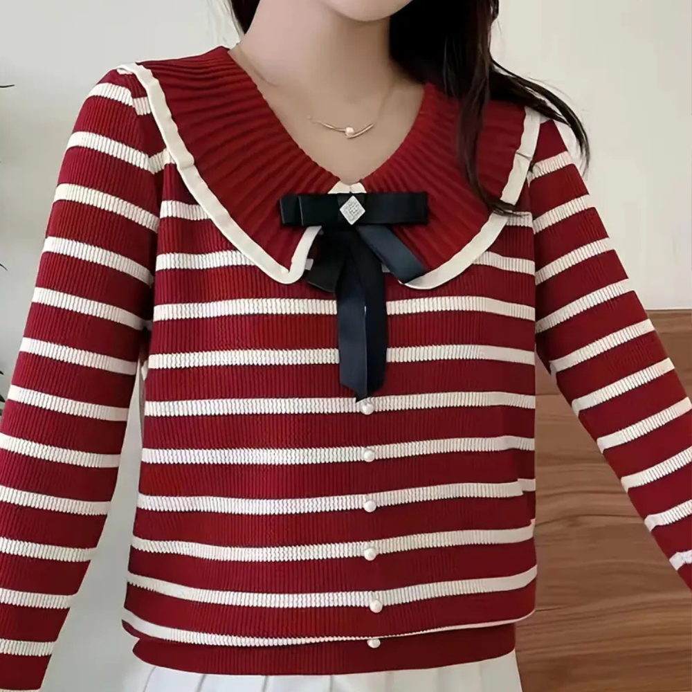 Jersey Mujer de Punto Suave Rayas Diseño Casual