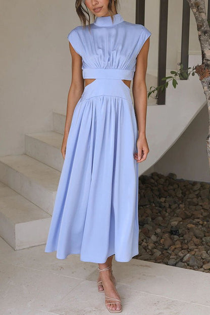 Vestido midi mujer con cut-out y bolsillos corte versátil verano