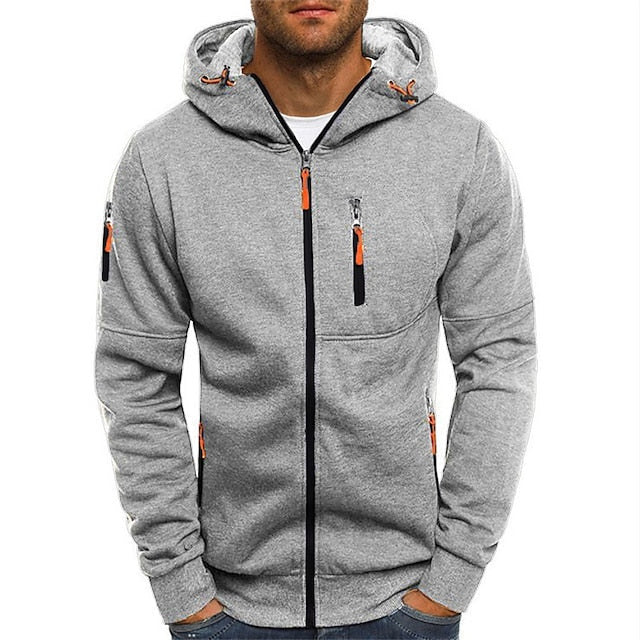 Chaqueta Hombre con Capucha y Bolsillos Casual
