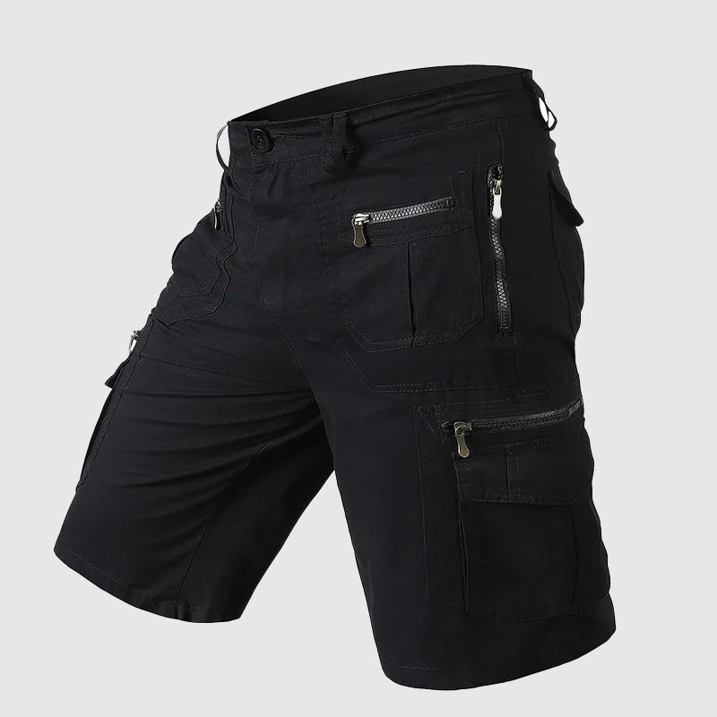 Pantalón Cargo Hombre Bolsillos Cremallera Corte Corto