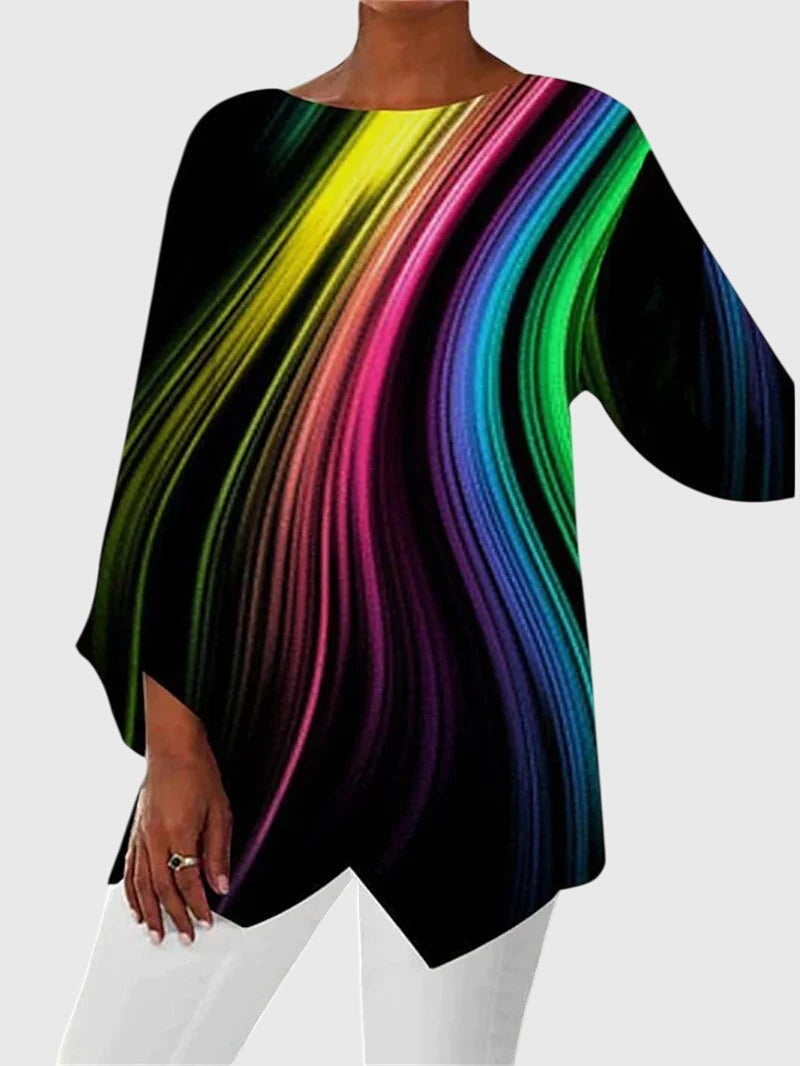 Blusa Mujer Estampada Manga Larga Ajuste Regular