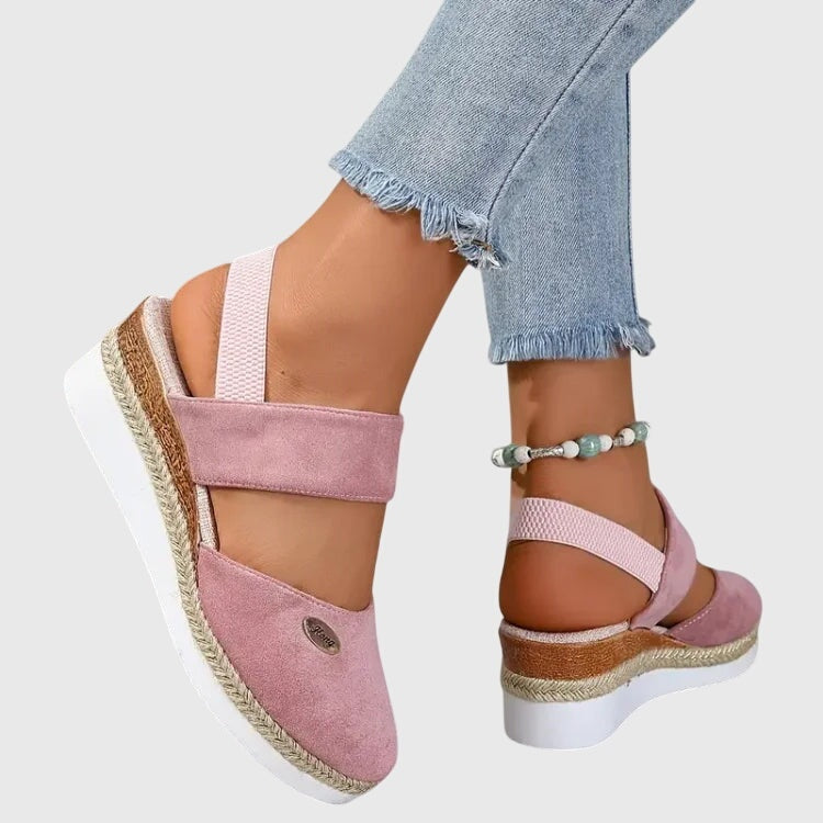 Sandalias Alpargatas Mujer Punta Cerrada Suela de Yute Plana