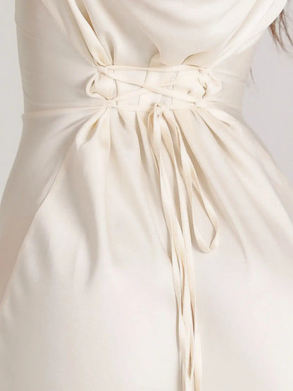 Vestido Largo Mujer Ajustado Manga Larga Cuello Alto