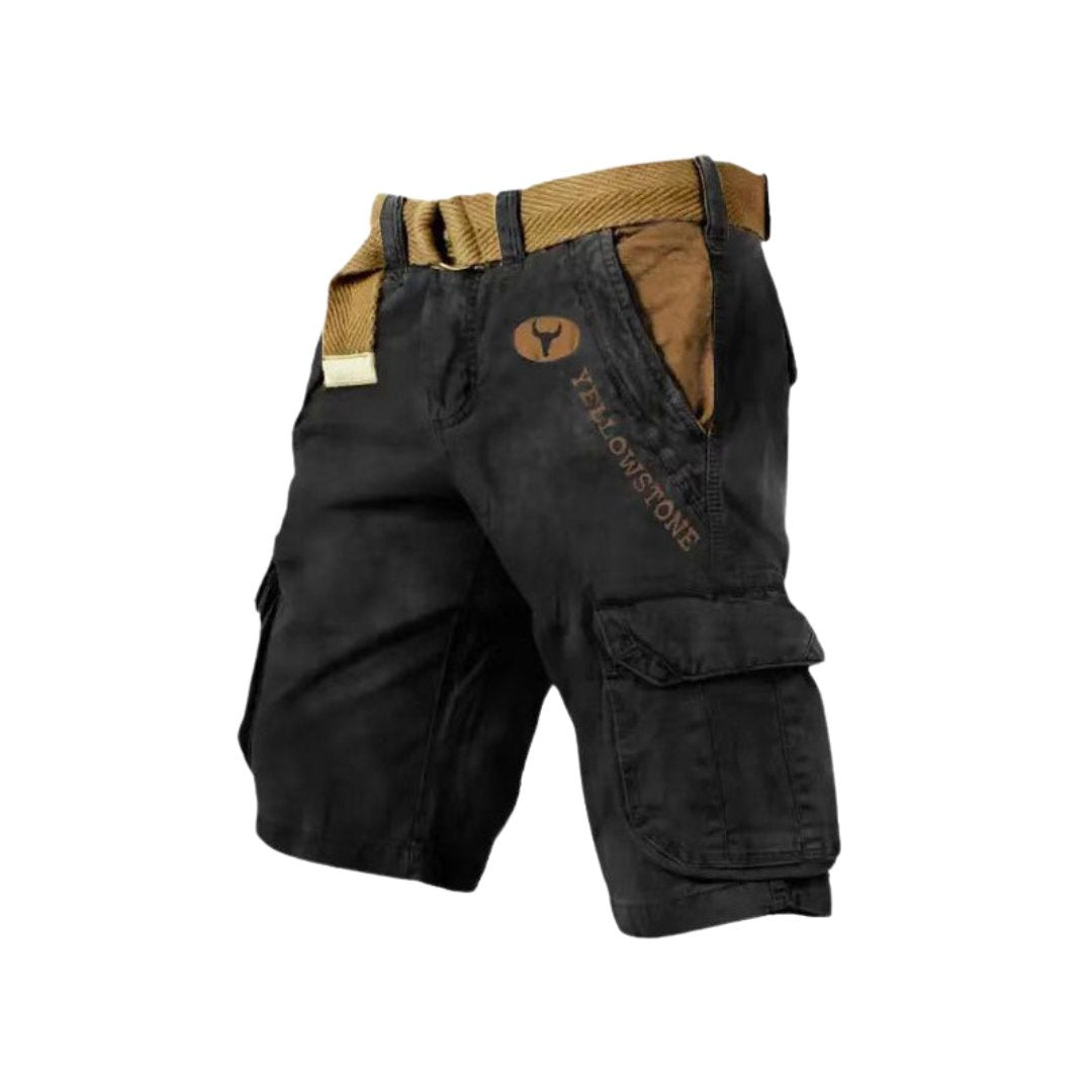 Bermudas Cargo Hombre Algodón Multibolsillos Cinturón Incluido