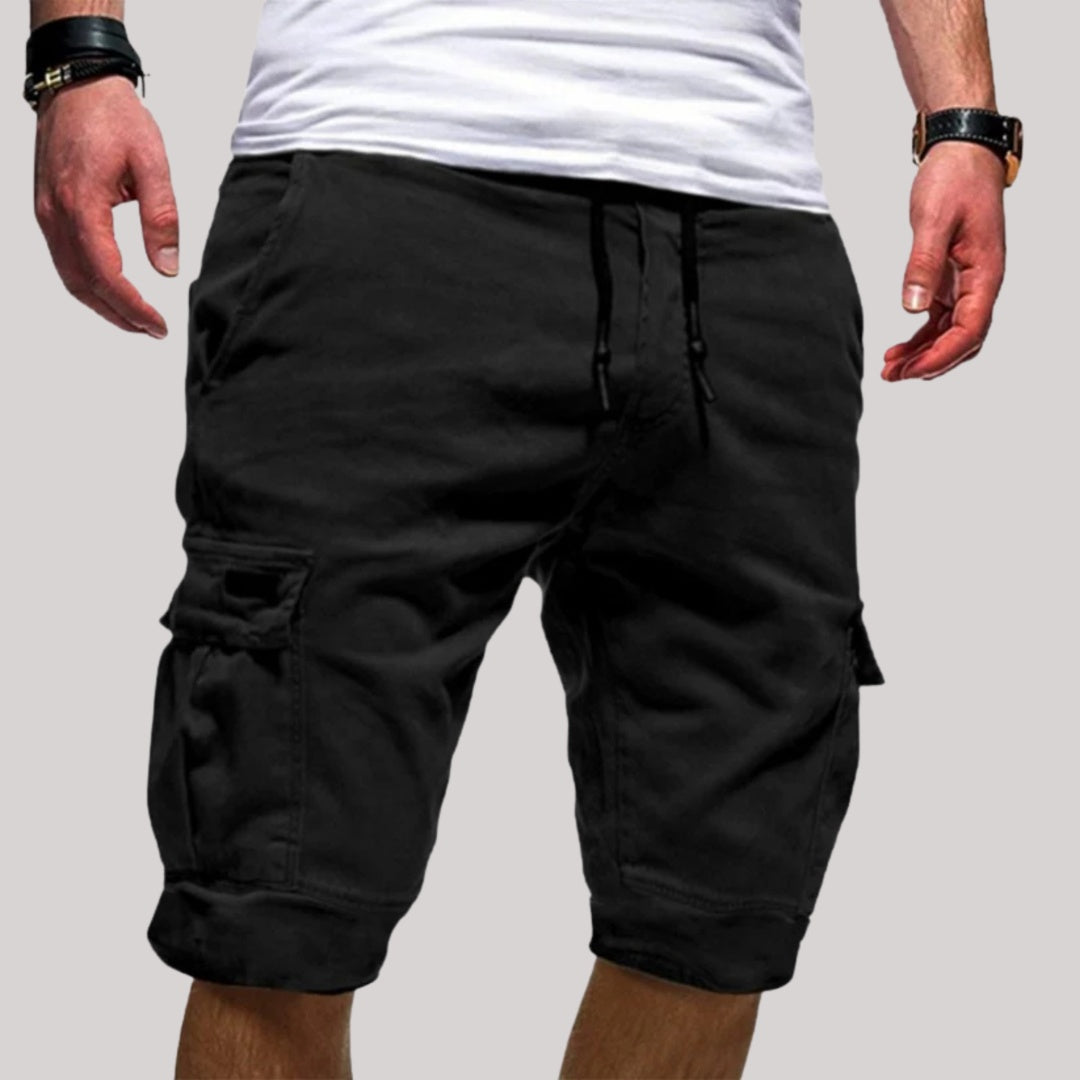 Pantalón Corto Cargo Hombre Algodón Cintura Ajustable