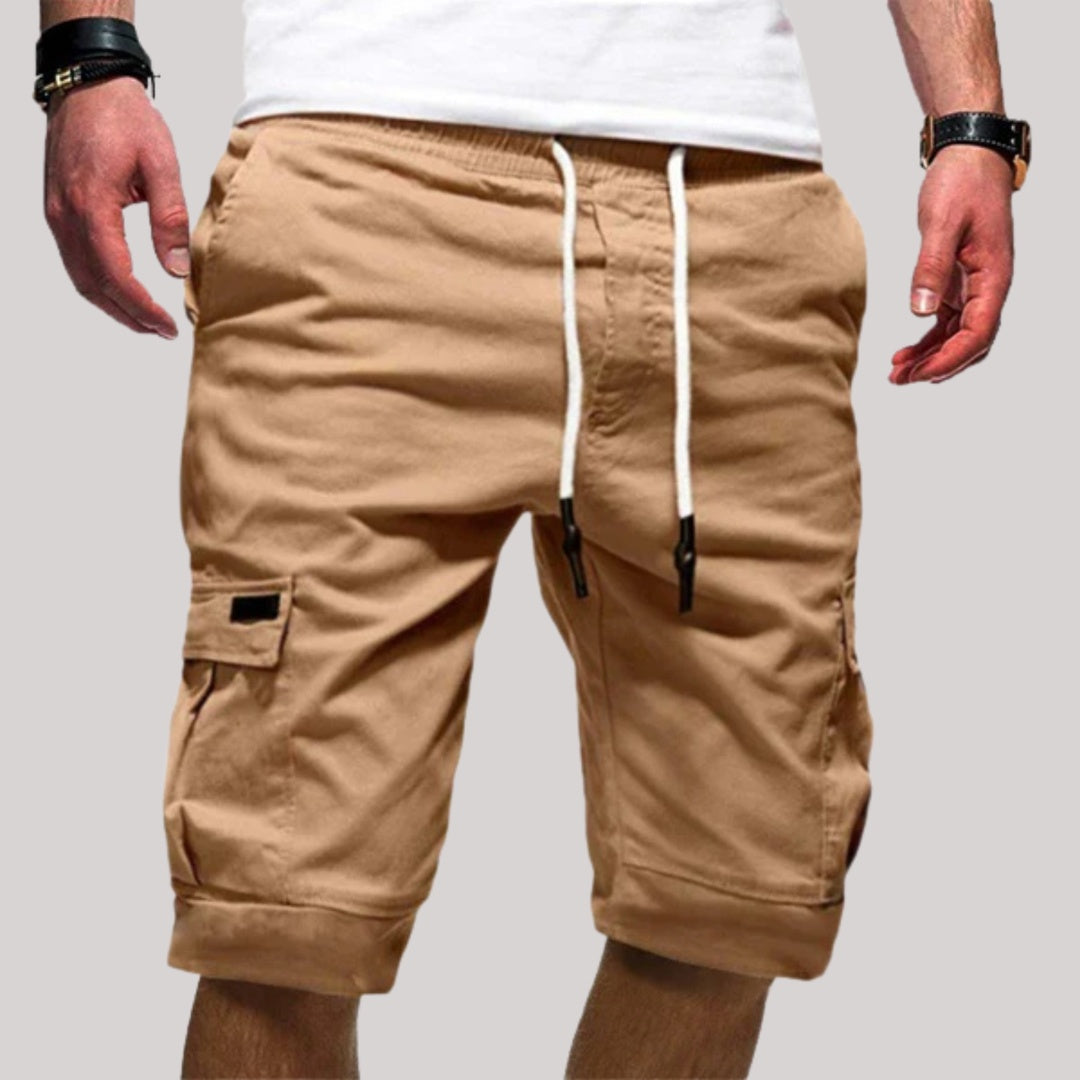 Pantalón Corto Cargo Hombre Algodón Cintura Ajustable