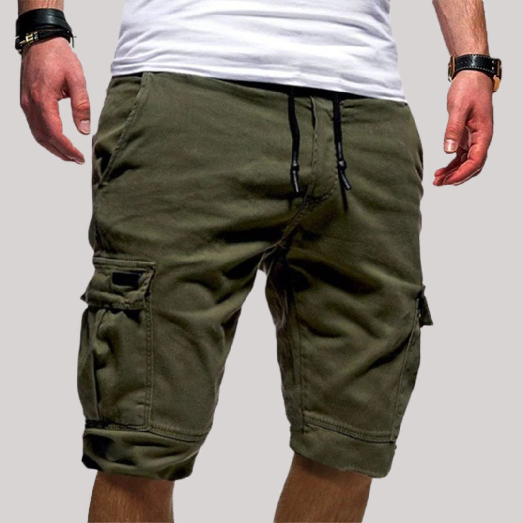 Pantalón Corto Cargo Hombre Algodón Cintura Ajustable