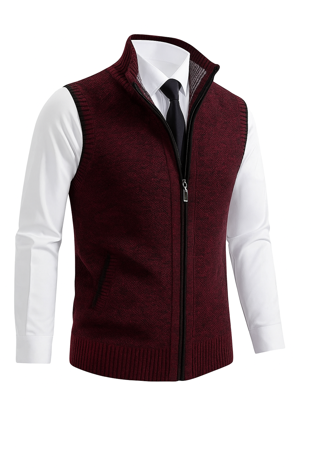 Chaleco Unisex de Punto con Cremallera Integral