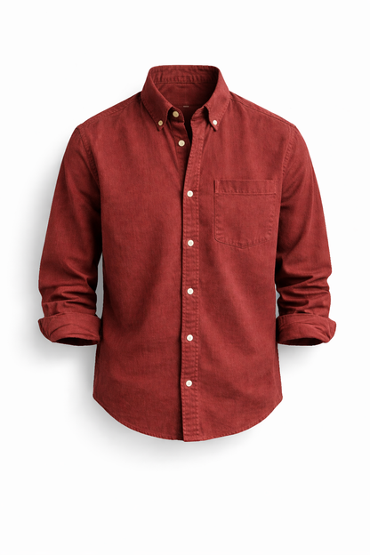Camisa hombre de lino botones manga larga elegante