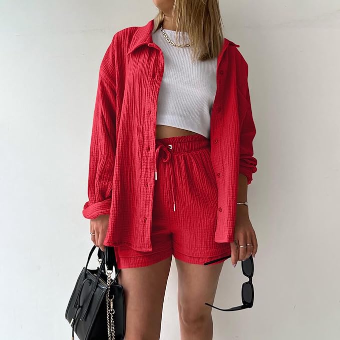 Conjunto Mujer de Algodón Estilo Relajado Dos Piezas