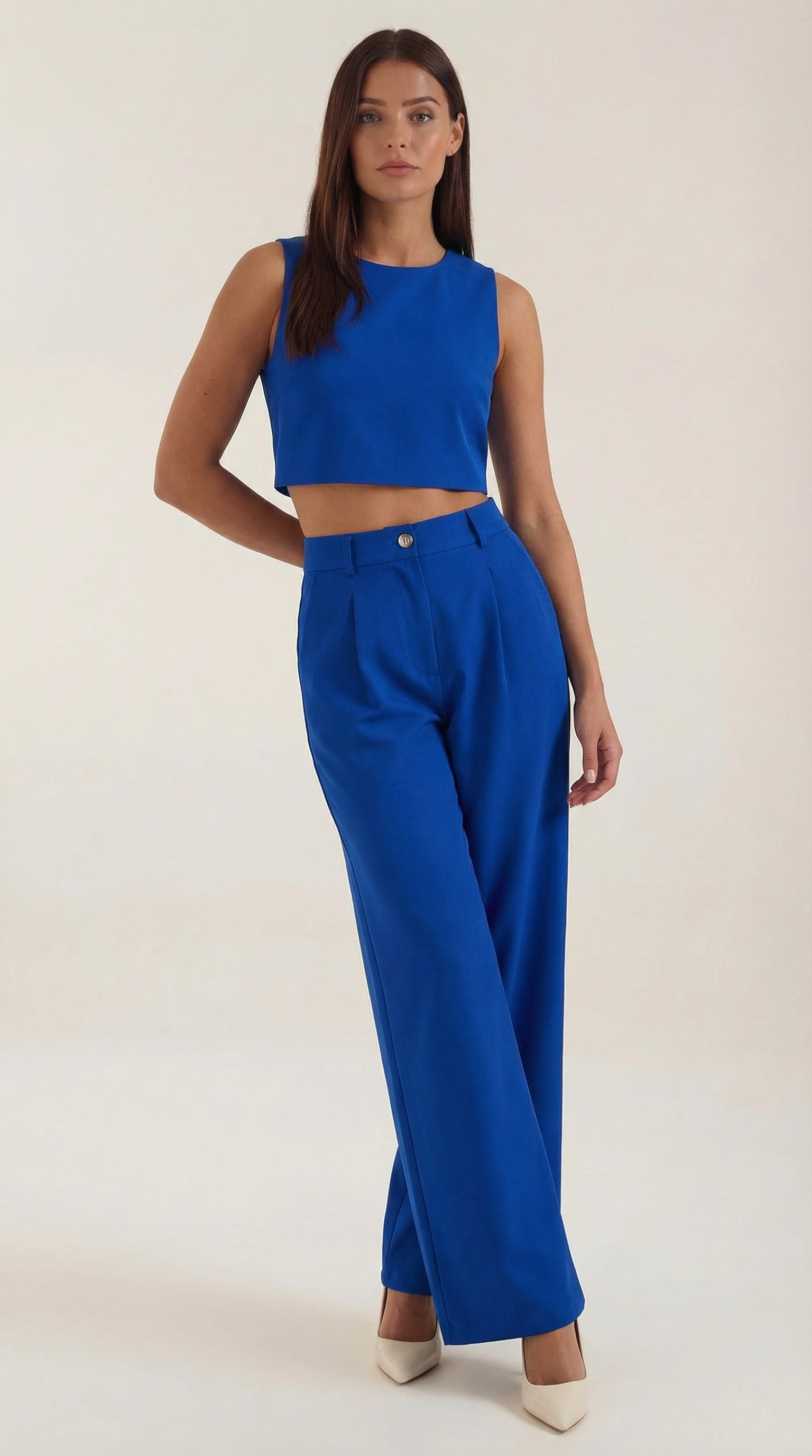 Conjunto Mujer Corto Sin Mangas y Pantalones Pernera Ancha - Mavetta
