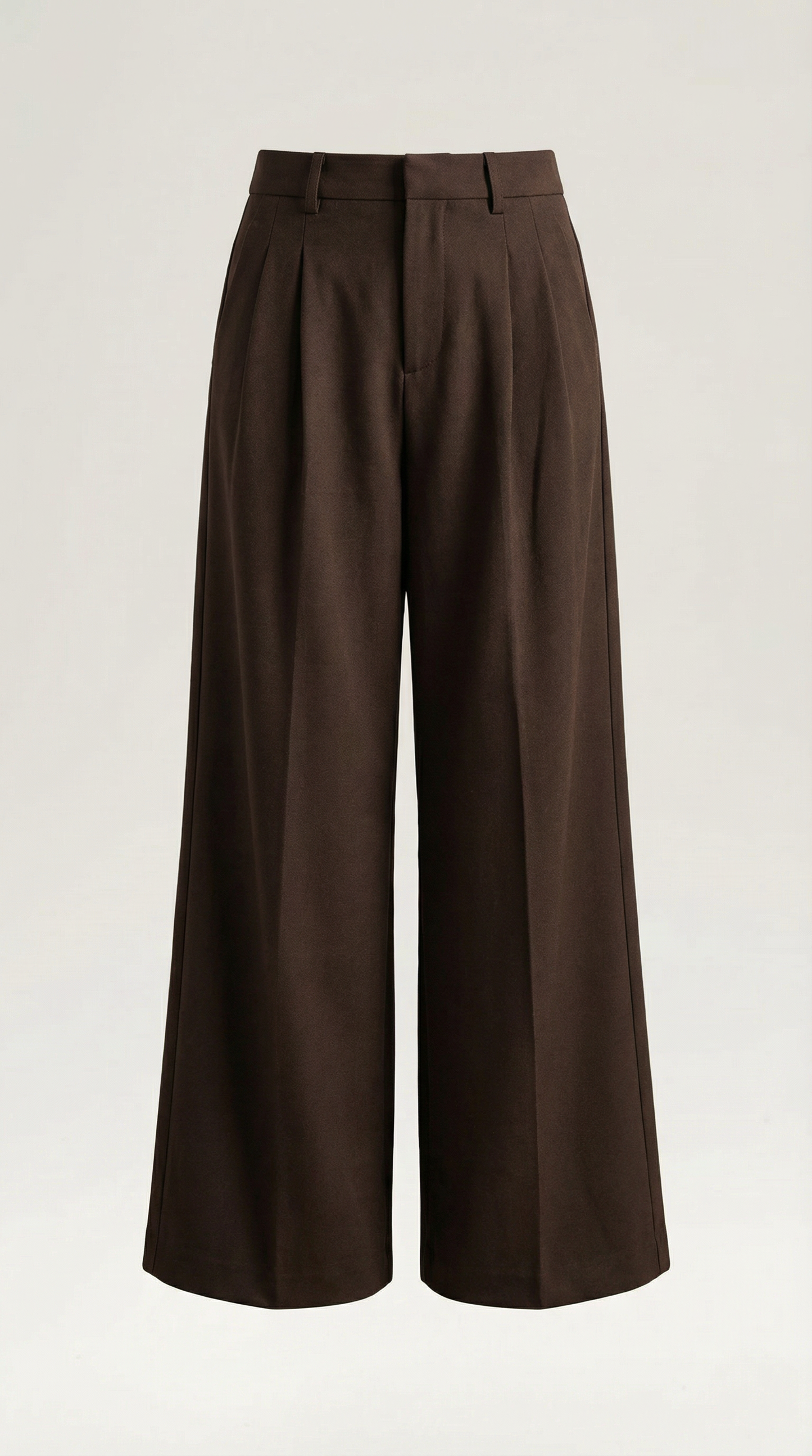 Pantalones Mujer Pierna Ancha Algodón Cintura Alta Pinzas