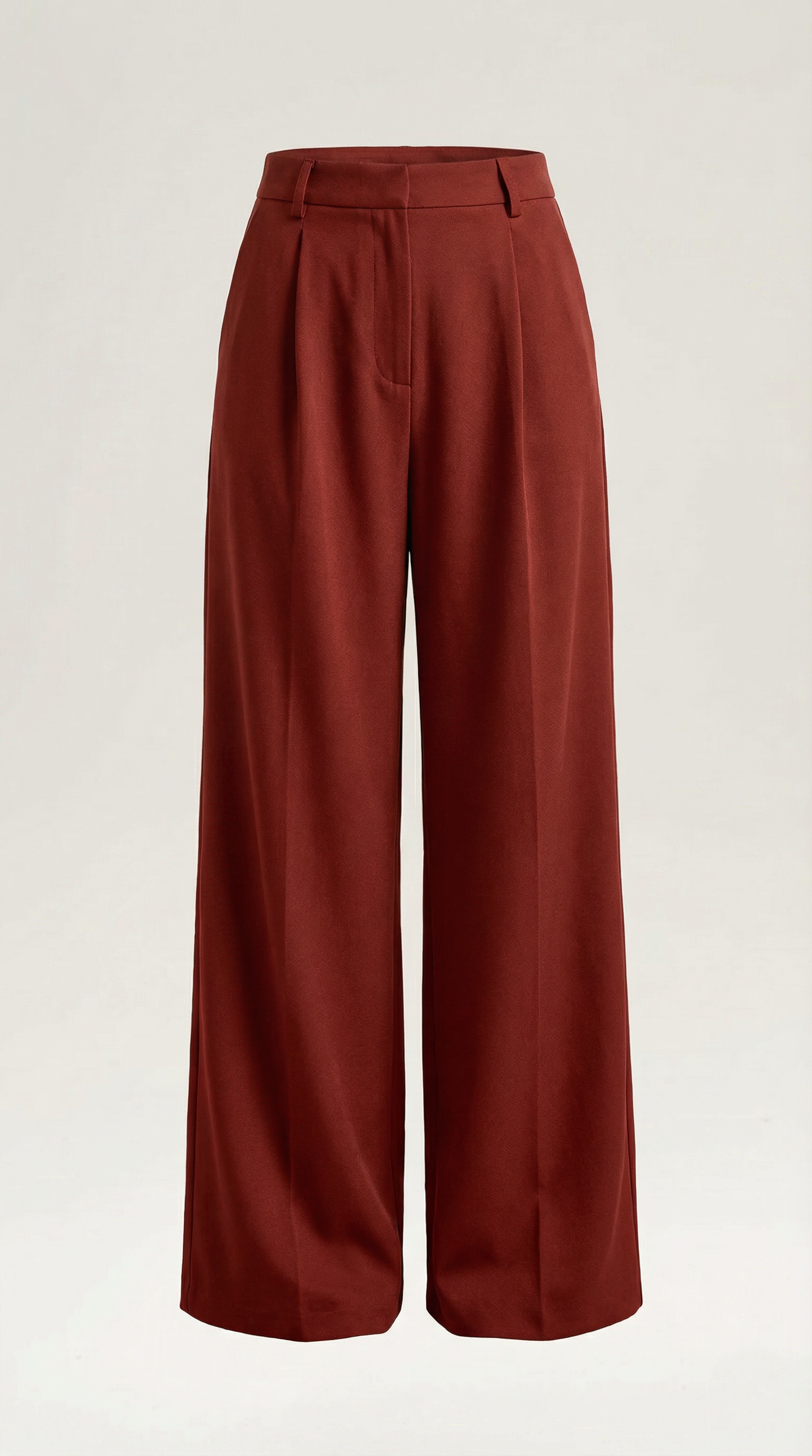 Pantalones Mujer Pierna Ancha Algodón Cintura Alta Pinzas