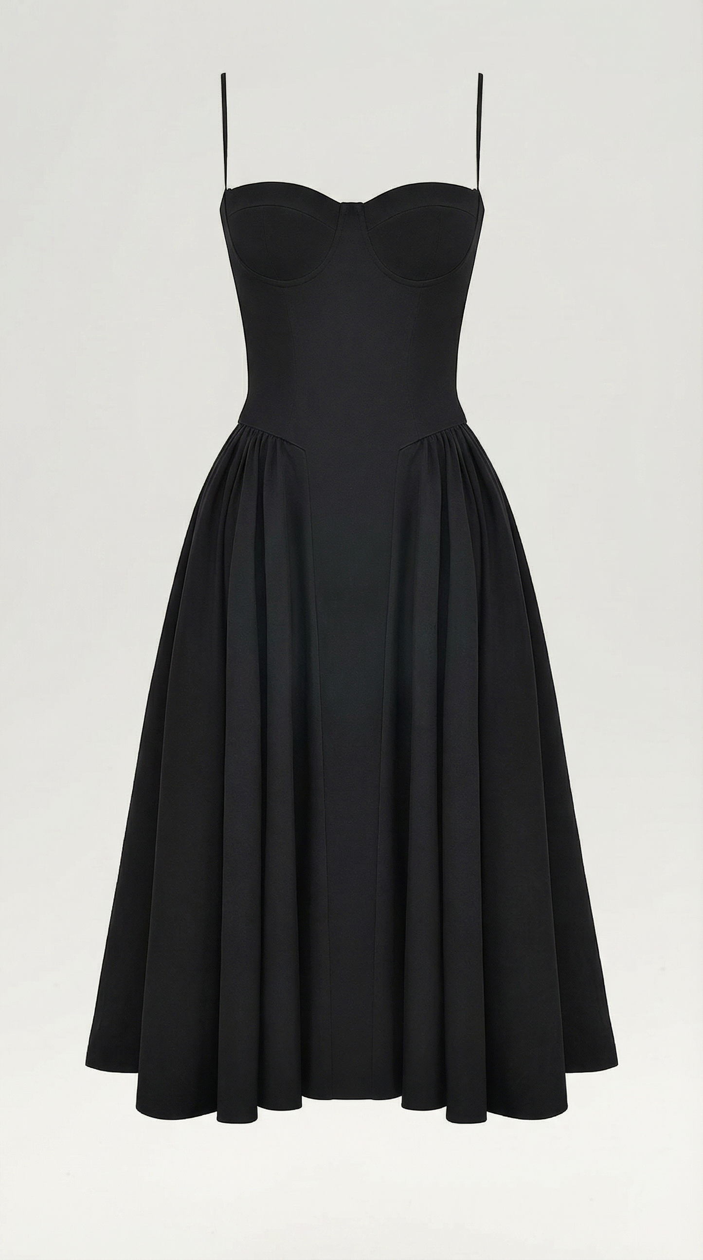 Vestido Midi Mujer Algodón Estilo Corsé Tirantes