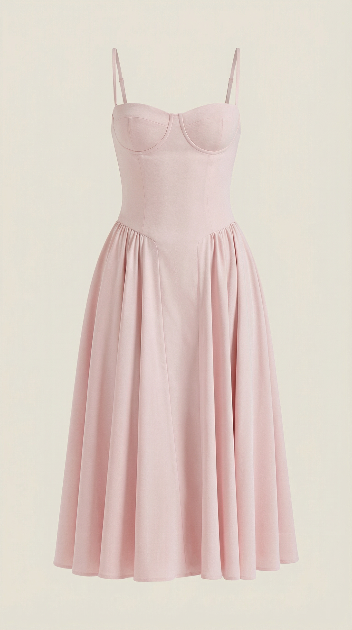 Vestido Midi Mujer Algodón Estilo Corsé Tirantes