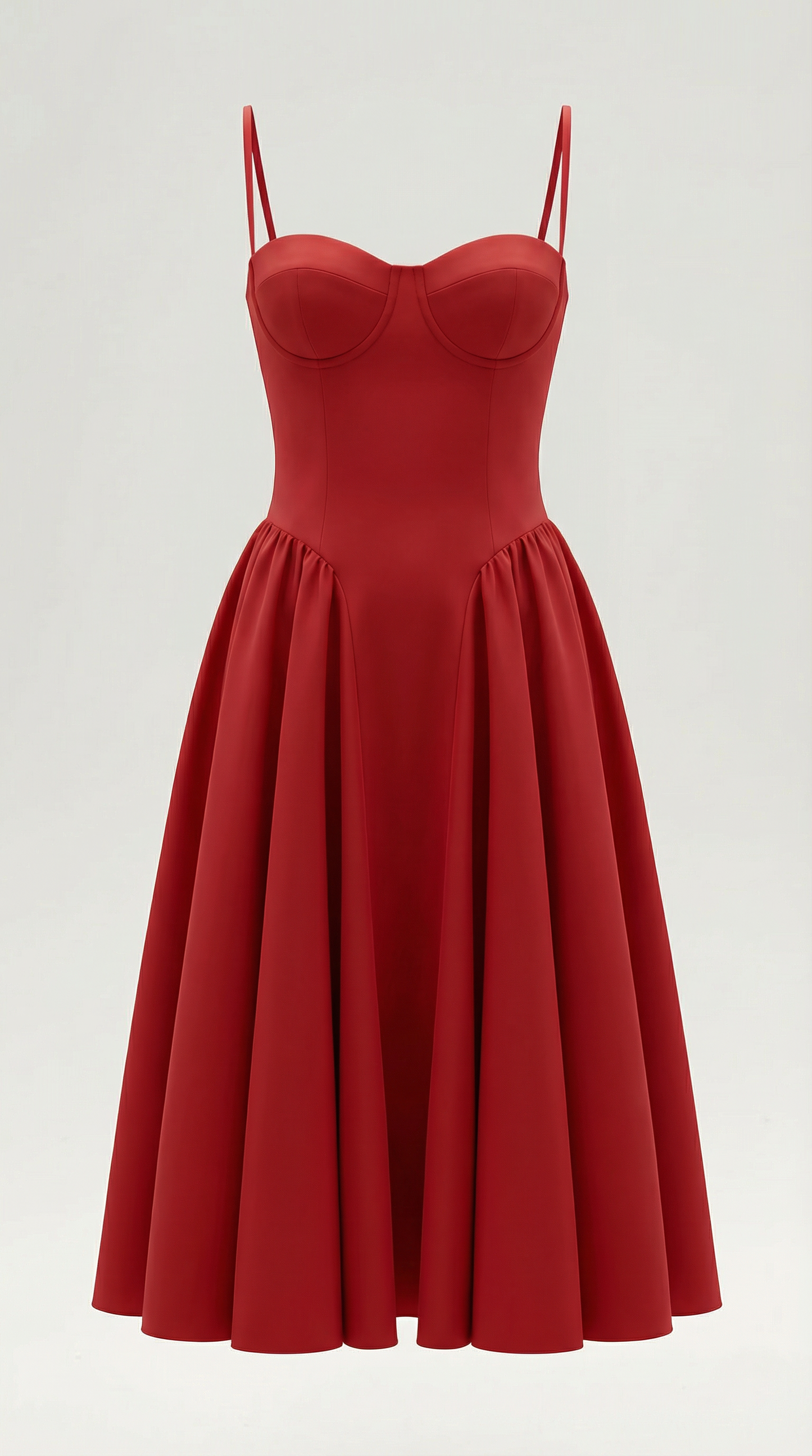 Vestido Midi Mujer Algodón Estilo Corsé Tirantes