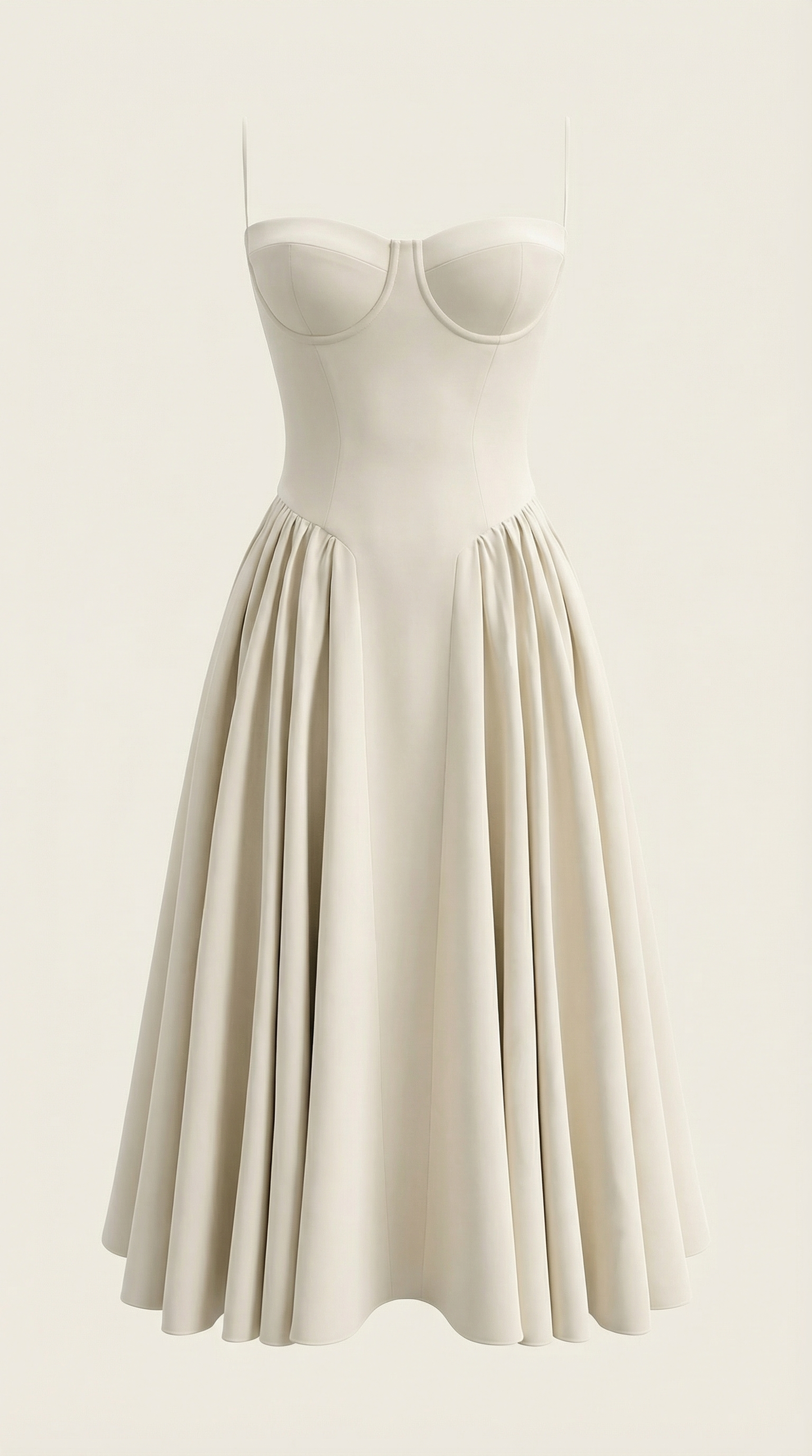 Vestido Midi Mujer Algodón Estilo Corsé Tirantes