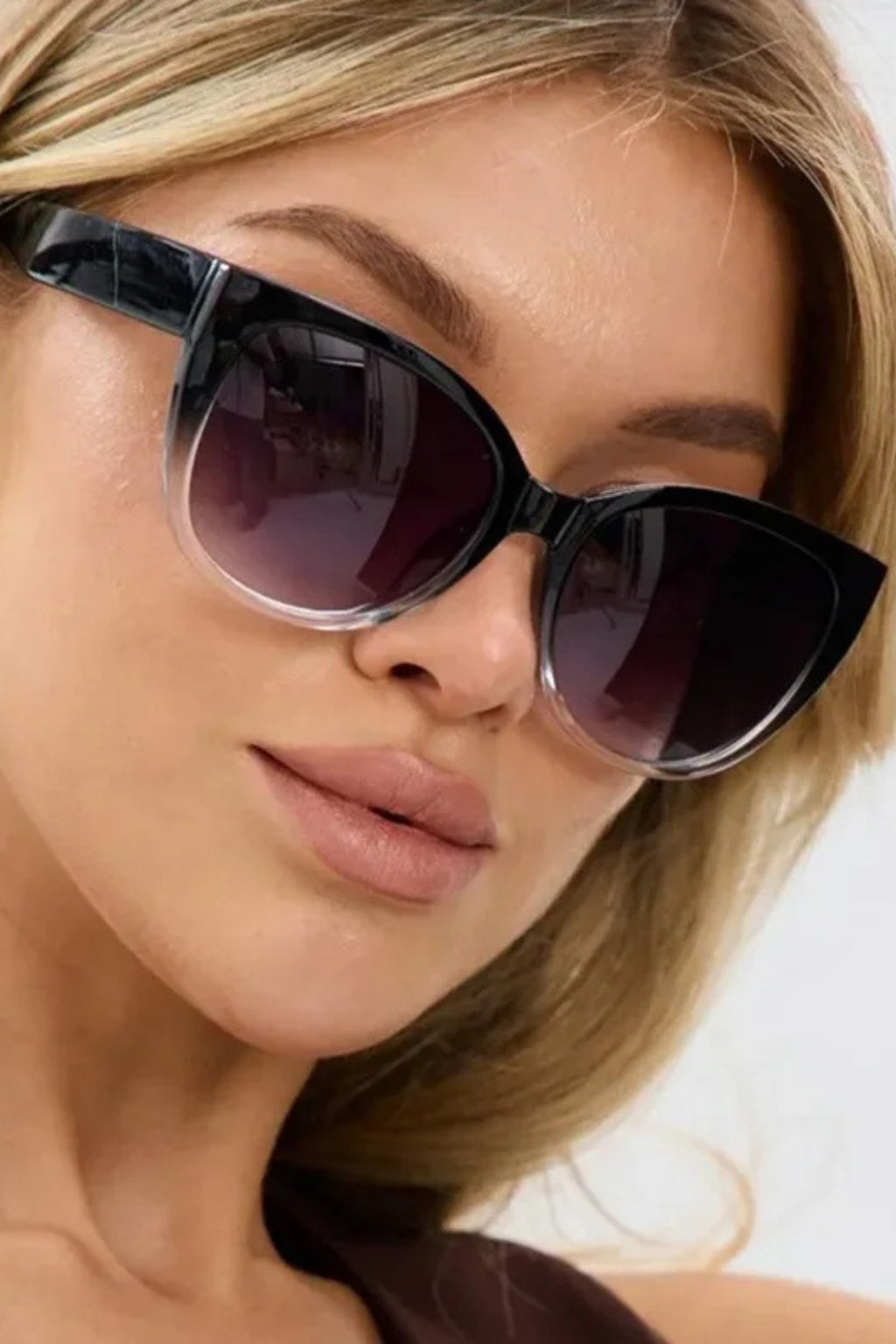 Gafas de sol mujer estilo gato lente degradada oversize