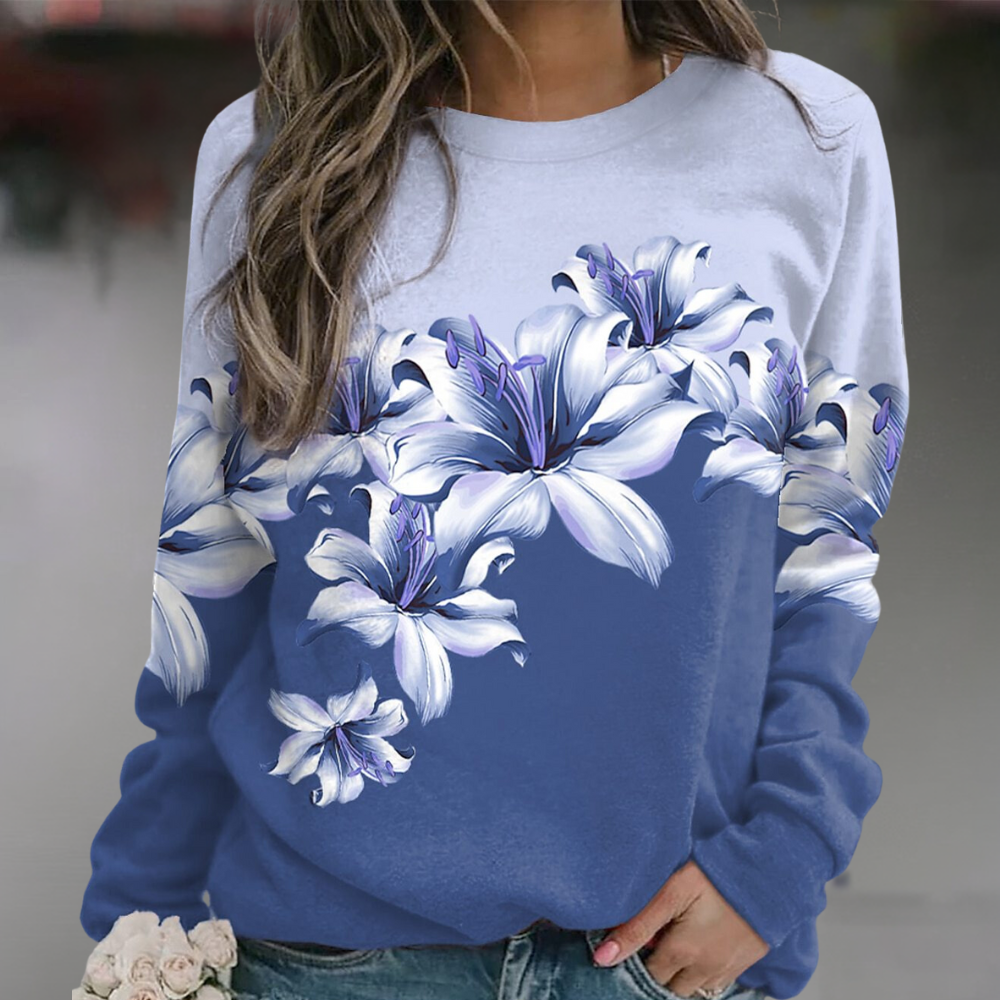 Sudadera mujer de Algodón Estampado Floral Ajuste Regular