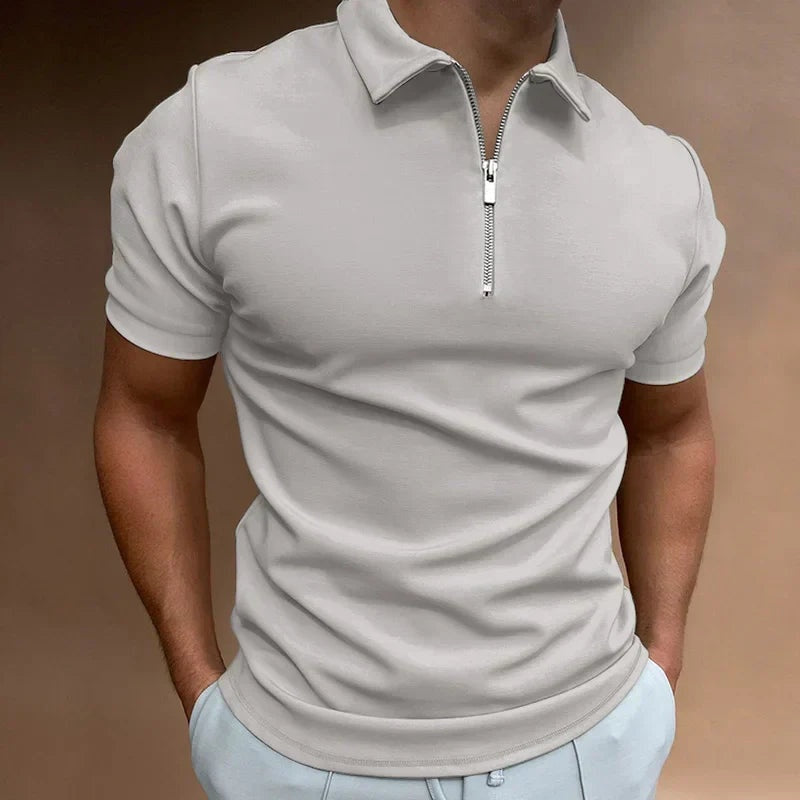 Polo Hombre de Manga Corta con Cremallera