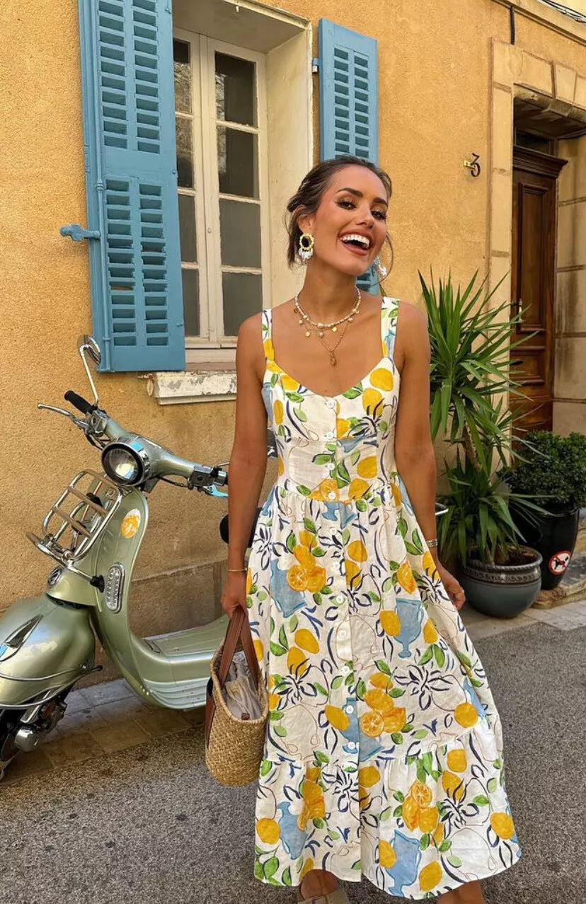 Vestido Mujer con Tiras Ajustables Corte en A