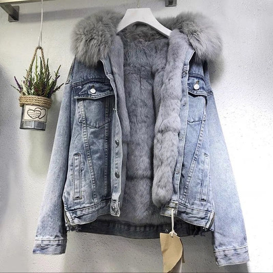 Chaqueta Vaquera Mujer con Forro de Piel Estilo Clásico - Mavetta