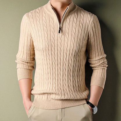 Jersey Hombre de Punto Trenzado Ajuste Clásico