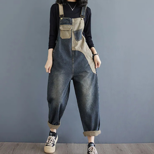 Peto Vaquero Mujer con Patchwork Estilo Vintage - Mavetta